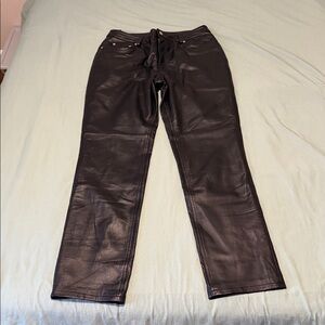 Women’s Black Leather Pants, EUC